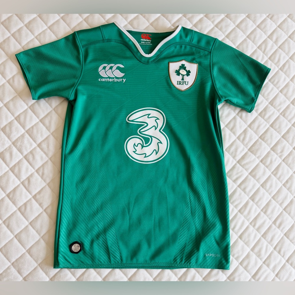 Ireland 2015/16 Home Rugby Shirt Canterbury Green Short Sleeve Boys 12 Youth EUC